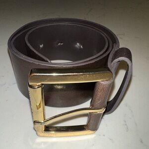 Michael Kors wide waist belt – size XS/70 – Brown with gold buckle